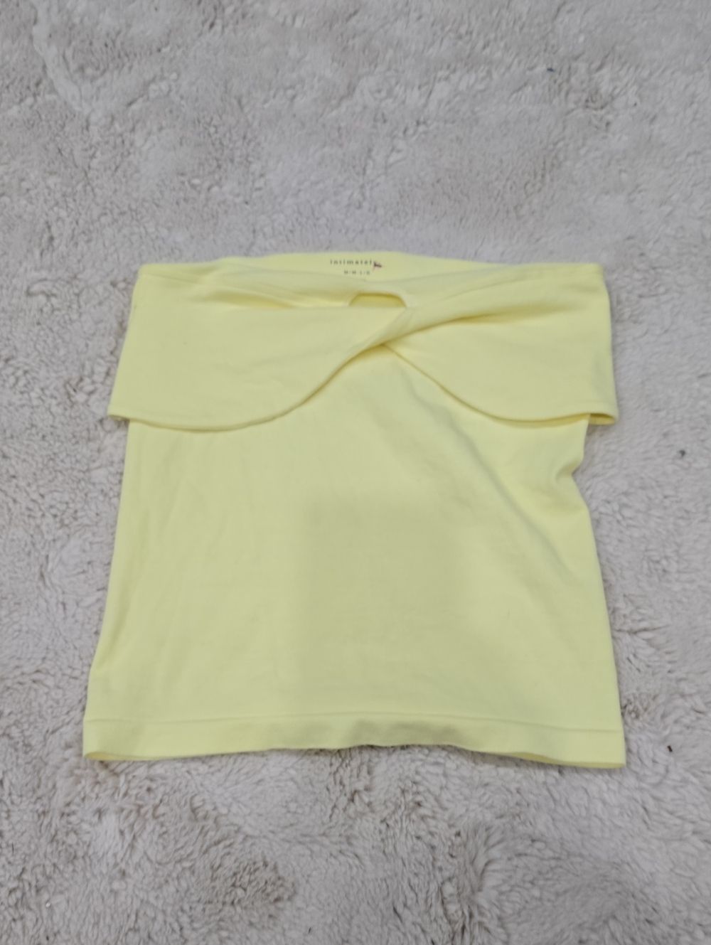 Off-Shoulder Twist Front Top in Light Yellow